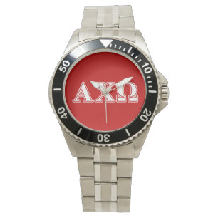 Montre Alphi Chi Omega Lettres blanches et rouges