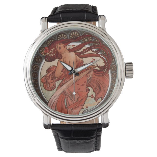 Montre Alphonse Mucha Art Nouveau Lady (devant)
