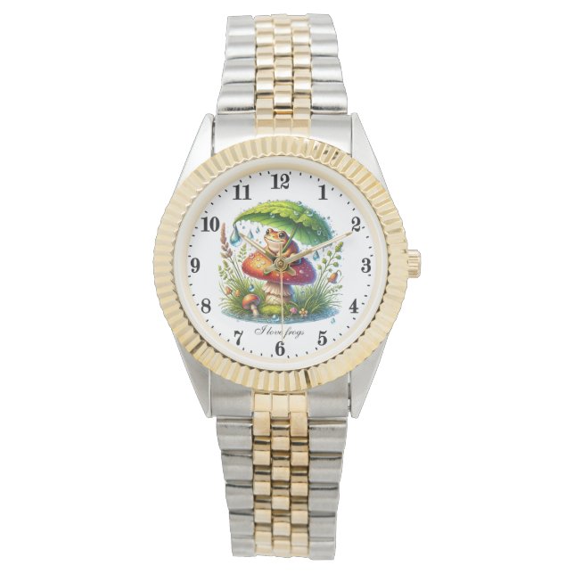 Montre Amateurs de grenouilles mignonnes personnalisable (devant)