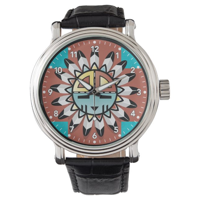 Montre Amérindien Hopi Kachina Tribal Art Design (devant)