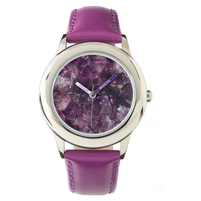 Montre Amethyst Crystal Energy Amethyst Quartz (devant)