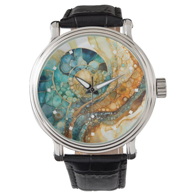 Montre Ammonite Gem Fossil Watch (devant)