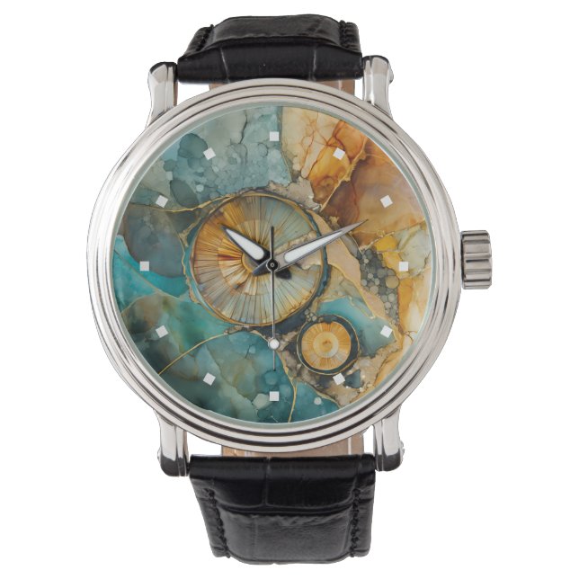 Montre Ammonite Gem Fossil Watch (devant)