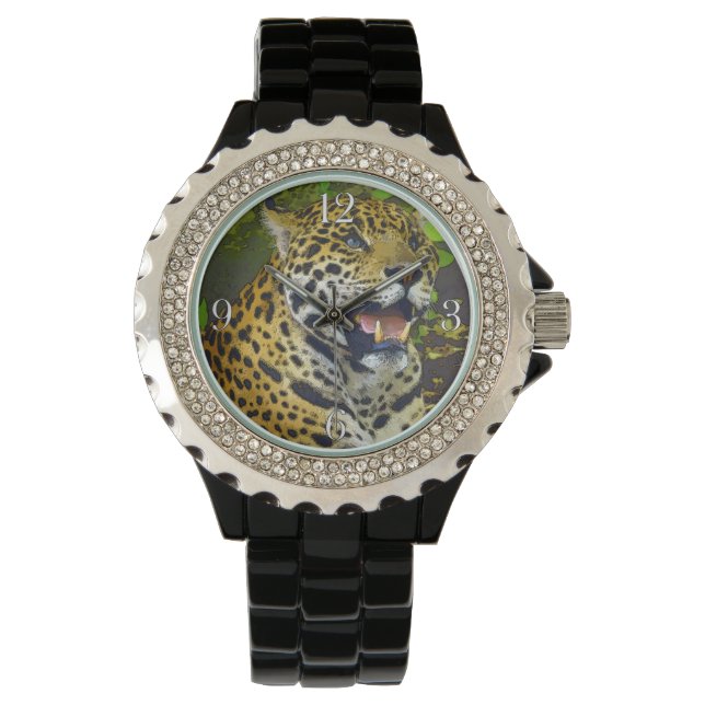 Montre Amoureux des animaux de la panthère tachetée Wild  (devant)