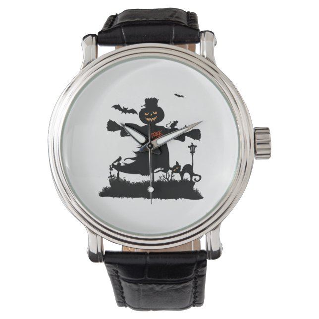 Montre Amusant design d'halloween avec épouvantail (devant)
