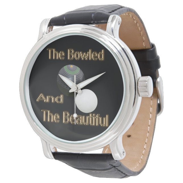 Montre Amusant Le Bowled Gold Lawn Bowls Design, (Incliné)