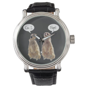 Montre Amusant, mignon meerkats en conversation
