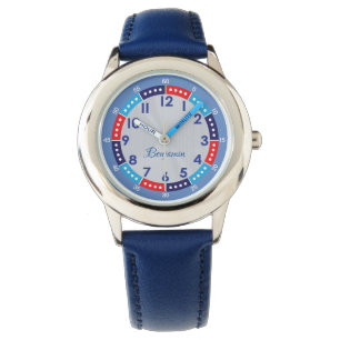 Montre Amusant Moderne Bleu élégant Nom Personnalisé Enfa
