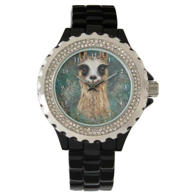 Montre amusante avec Llama curieuse (devant)