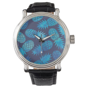 Montre Ananas bleus de colorant de cravate
