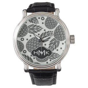 Montre Ananas monochromes   Monogramme