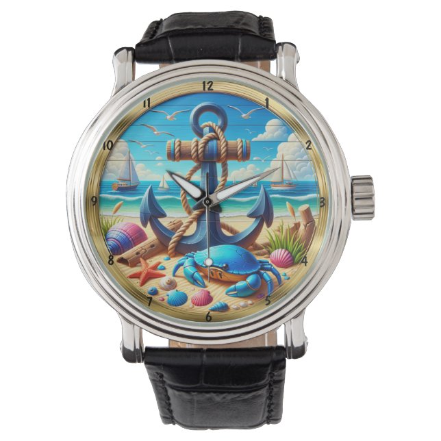 Montre Anchor Crab Beach Nautical  (devant)