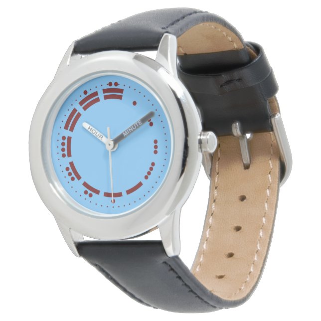 Montre Ancien bleu rouge maya chiffres vectoriels art (Incliné)