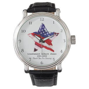 Montre *~* Ancien combattant peint de l'armée Pavillon bl