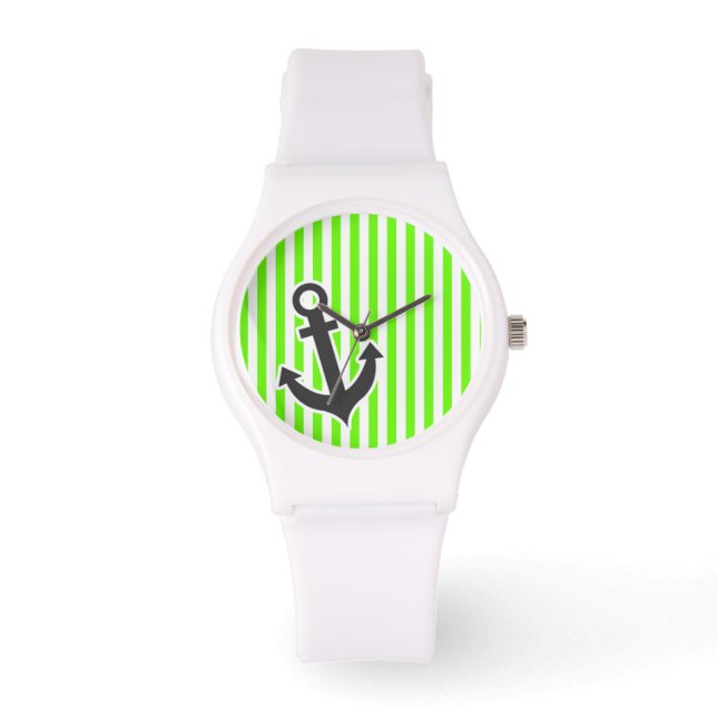 Montre Ancre; Bright Green Stripes; Striped (Recto)