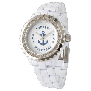 Montre Ancre classique nautique Capitaine Bateau ou nom M