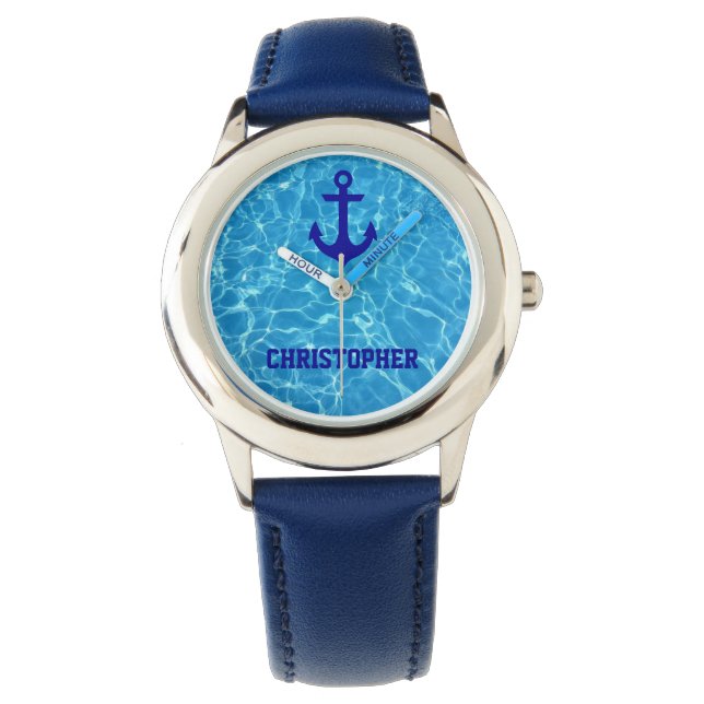 Montre Ancre d'eau Beach Blue Sea Boat Crew Watch (devant)
