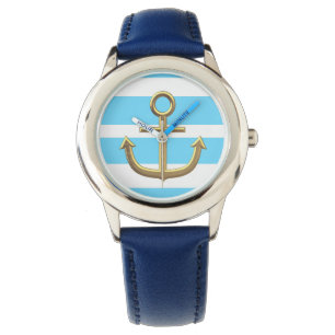 Montre Ancre dorée, symboles de l'amour.
