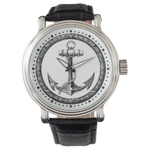 Montre Ancre et guirlande