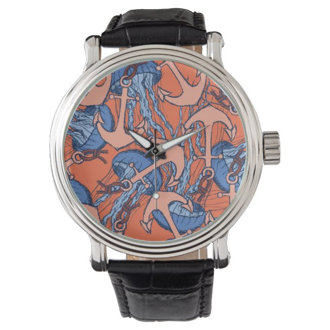Montre Ancre Et Motif De Méduse (devant)