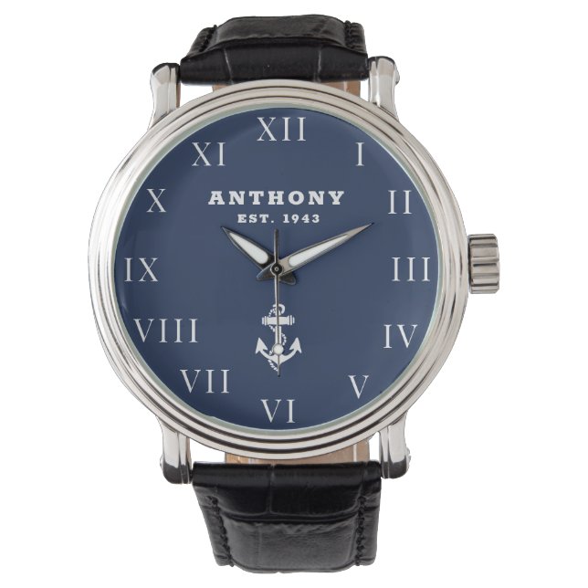 Montre Ancre nautique 80e anniversaire Luxury Marine Vint (devant)