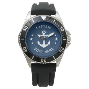 Montre Ancre Vintage marine Nom du bateau du capitaine Ma