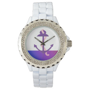 Montre Ancre violet marine