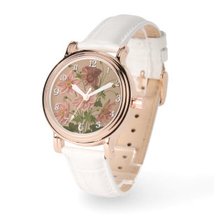 Montre Anemone Japonica Rosea Exquise Vintage Botanique