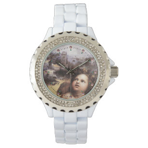 Montre ANGE DE RENAISSANCE DANS LE PAYSAGE, Pierres roses