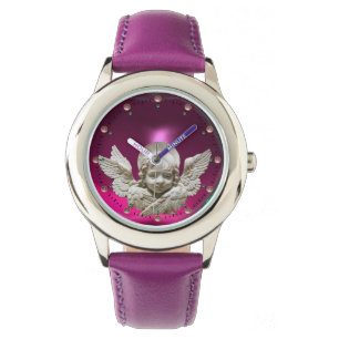 Montre ANGE DE RENAISSANCE FLORENTINE, Améthyste Fuchsia 