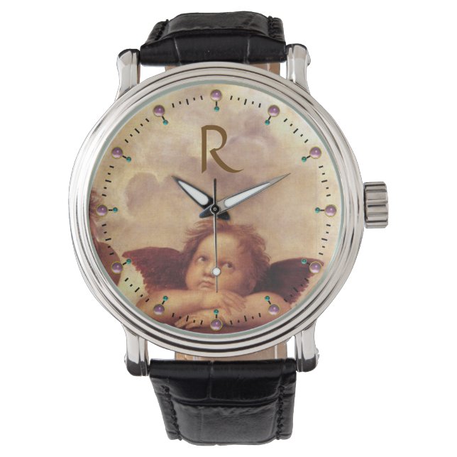 Montre ANGE DE RENAISSANCE /Monogramme de Cherub ailé (devant)
