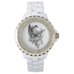 Montre Angel Avec Harpe Et Flore