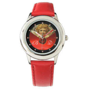MONTRE ANGEL HEART WAX SEAL RED RUBY GEMSTONE MONOGRAMME