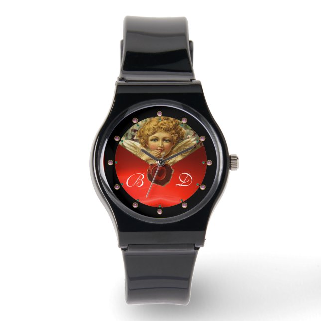 MONTRE ANGEL HEART WAX SEAL RED RUBY GEMSTONE MONOGRAMME (Recto)