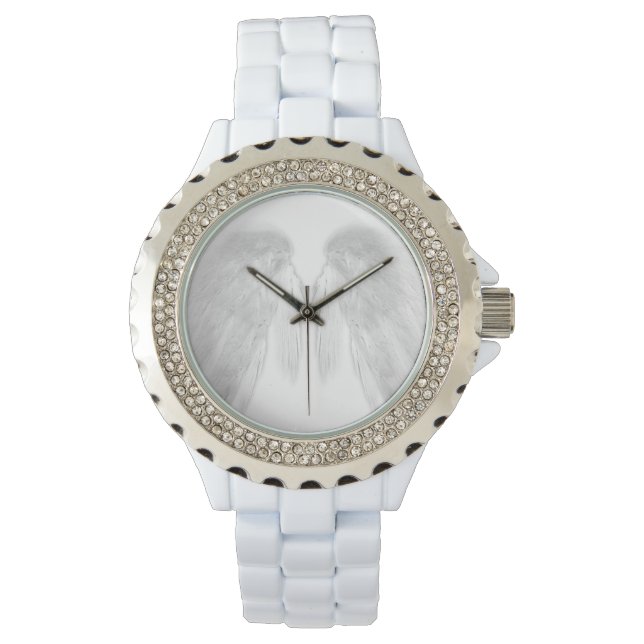 Montre ANGEL WINGS Blanc Personnalisable (devant)