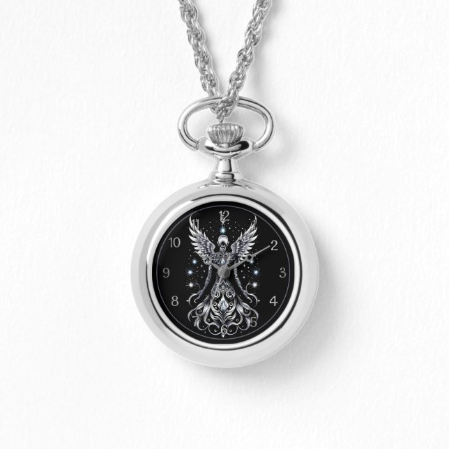 Montre Angle De Tatouage Noir Et Argent (Recto)