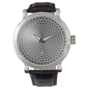 Montre Angle d'illusion optique Gradient NOIR Argent/Blan