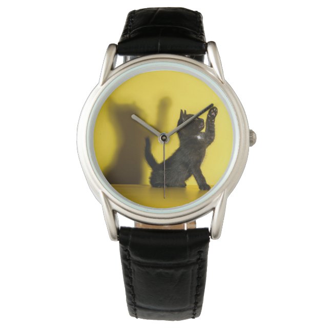Montre Animaux de bébés cutest | Black Cat Jouer (devant)