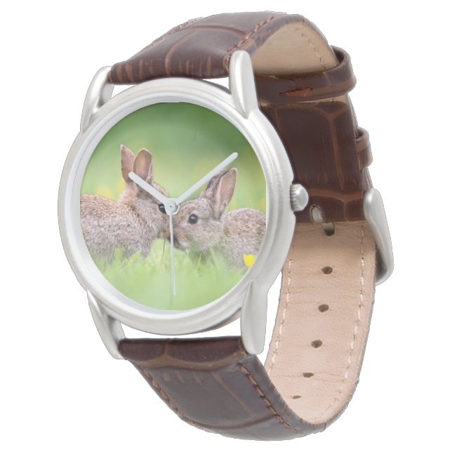 Montre Animaux de bébés cutest | Bunny Kiss (Incliné)