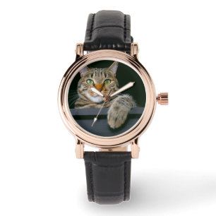 Montre Animaux de bébés cutest   Tête de chat gris Tabby