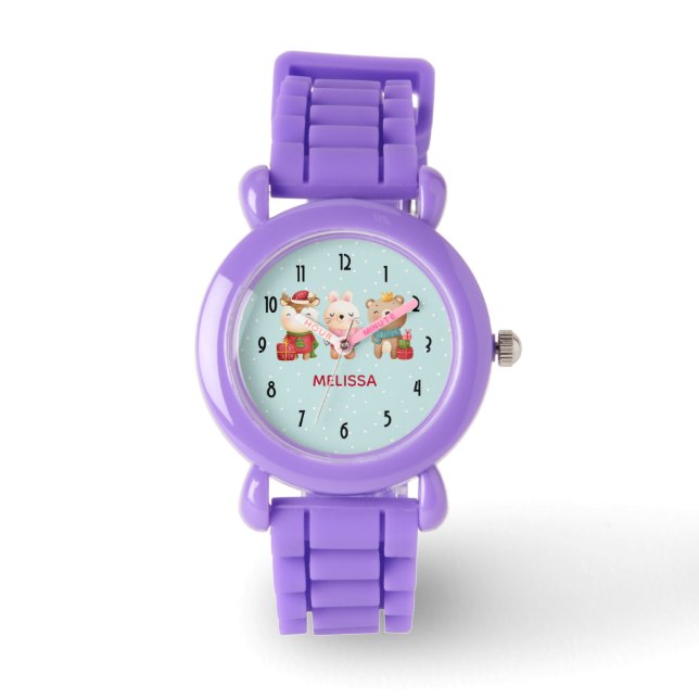 Montre Animaux de Noël en tenue festive (Recto)