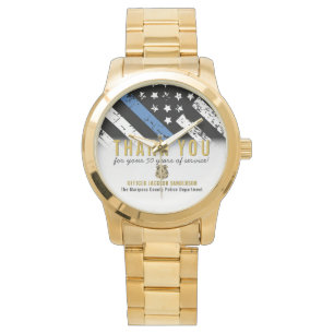 Montre Anniversaire de la retraite de la police Ligne ble