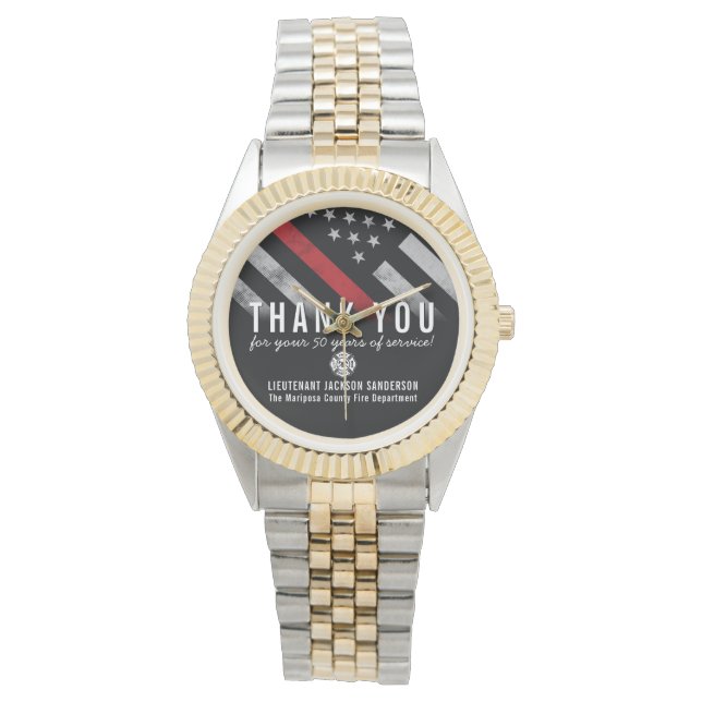Montre Anniversaire de la retraite des pompiers Mince lig (devant)