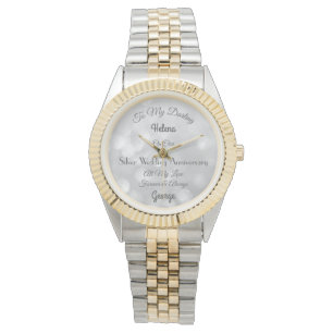 Montre Anniversaire de l'Mariage d'argent personnalisé