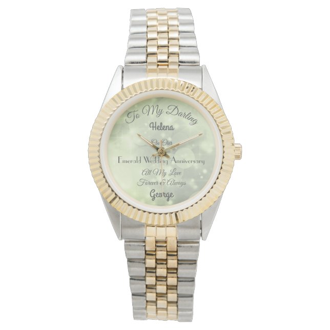 Montre Anniversaire personnalisé du Mariage Emeraude (devant)