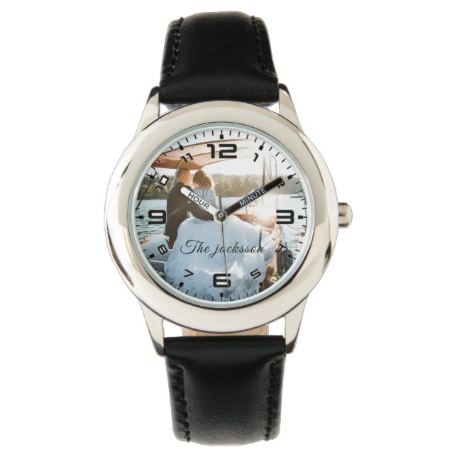 Montre Anniversaire photo Mariage moderne Elégant (devant)