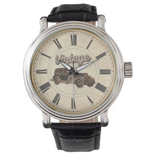 MONTRE ANTIQUE TEMPS ROMAIN NUMÉRAUX VINTALE VOITURE