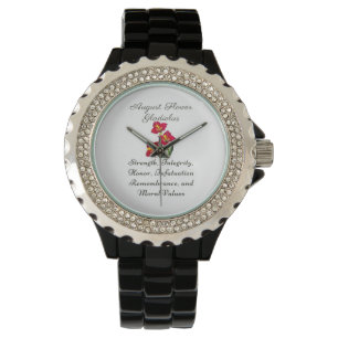 Montre Août Mois de naissance Fleur Gladiolus Cadeau de n