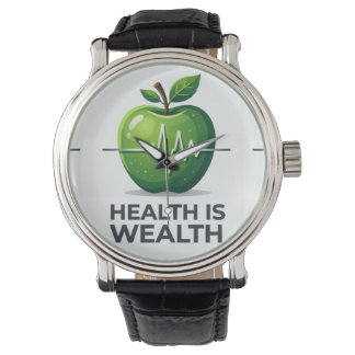 Montre Apple with Heartbeat Pulse and Health is Wealth