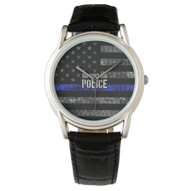 Montre Appuyer notre drapeau en détresse de la police (devant)